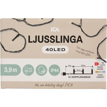 Ljusslinga 3,9 m 40LED ICA.