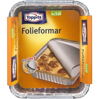 Folieformar med lock 5dl 8-p Toppits.