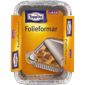 Folieformar med lock 8,5dl 6-p Toppits.
