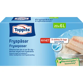 Fryspåsar 6L 20-pack Toppits.