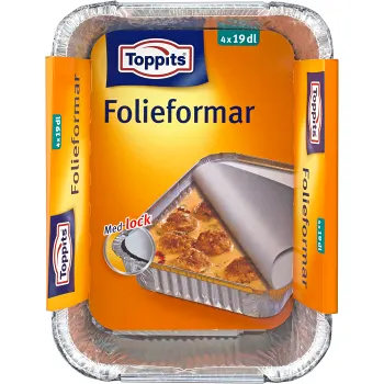 Folieformar med lock 19dl 4-p Toppits.