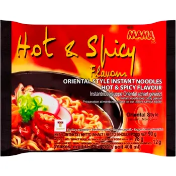 Snabbnudlar Hot &amp; Spicy 90g MAMA.