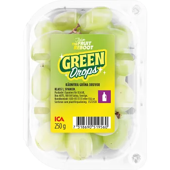 Gröna Druvor kärnfria 250g Klass 1 ICA.