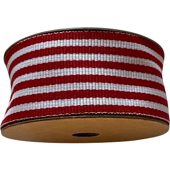 Presentband 2,5cmx5m röd/vit.