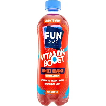 Sockerfri Dryck Vitamin Boost Sunset Orange 500ml Fun Light.