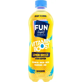 Sockerfri Dryck Vitamin Boost Lemon Breeze 500ml Fun Light.