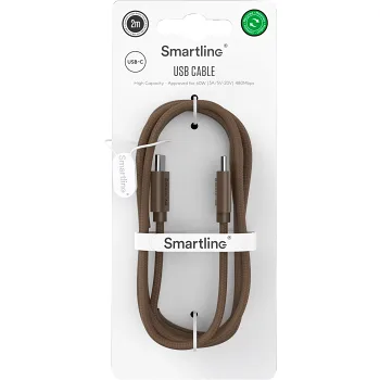 USB-C till USB-C 2m brun Smartline.