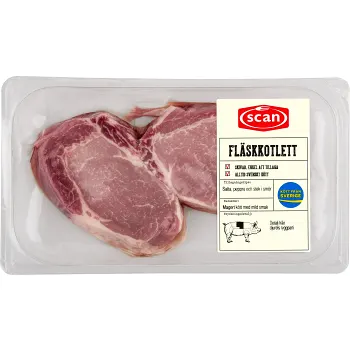 Fläskkotlett Färsk Skivad 300g Scan.