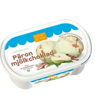 Gräddglass Päron &amp; mjölkchoklad 500ml Triumf Glass.