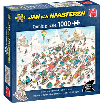 Pussel It's going downhill 1000 bitar Jan van Haasteren.