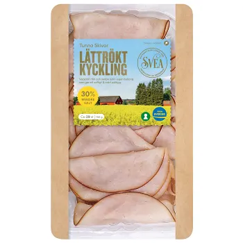 Kyckling Lättrökt Tunna skivor 150g Svea.