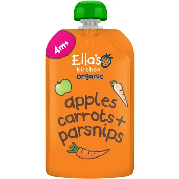 Äpple, morot &amp; palsternackapuré Eko 4m 120g Ellas Kitchen.