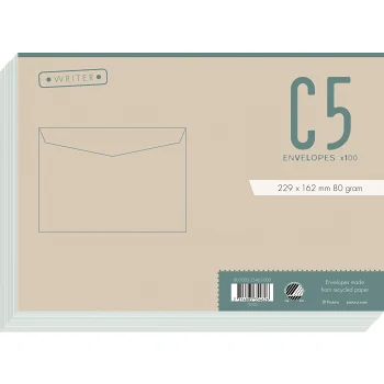 Kuvert C5 Fukthäftande 100pack Writer.