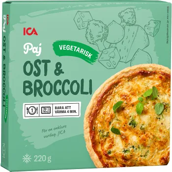 Ost &amp; broccolipaj Fryst 220g ICA.