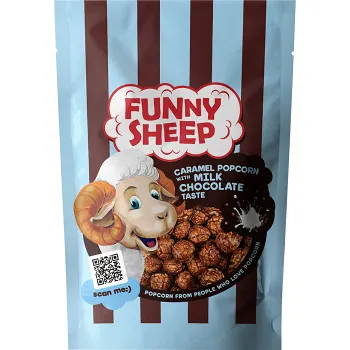 Funny Sheep Caramel Milk Chocolate Popcorn 90g Smart Snack.