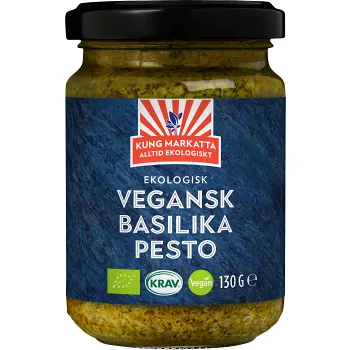 Pesto Basilika Vegansk KRAV 130g Kung markatta.