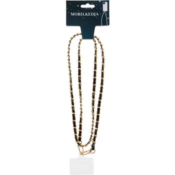 Mobilkedja lång svart/guld.