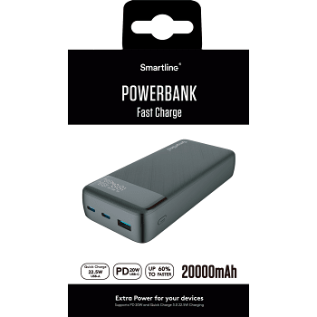 Powerbank 20.000mAh PD20W/QC3.0.