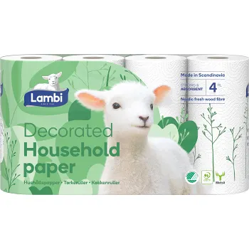 Hushållspapper Decorated 4p Lambi.