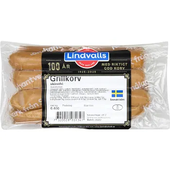 Grillkorv 400g Lindvalls chark.