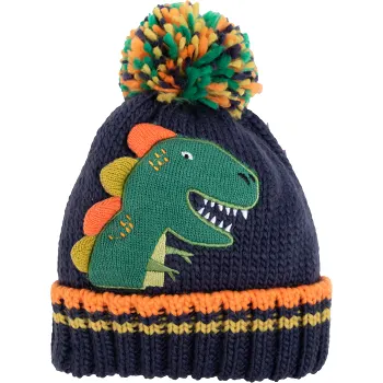 Mössa dino med pompom.