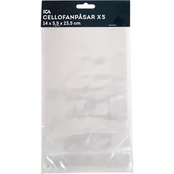 Cellofanpåse 14 x 5,5 x 23,5 cm 5-p.