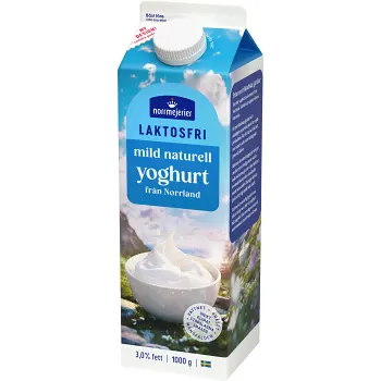 Yoghurt Naturell Mild Laktosfri 3% 1000g Norrmejerier.