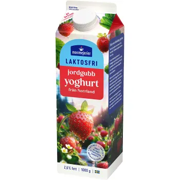 Fruktyoghurt Jordgubb Laktosfri 2,6% 1000g Norrmejerier.