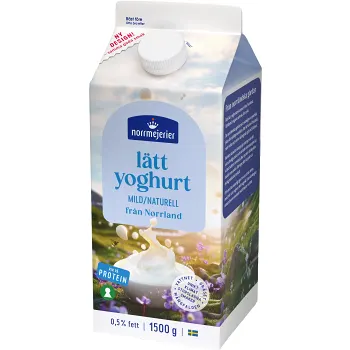 Lättyoghurt Naturell Mild 0,5% 1500g Norrmejerier.