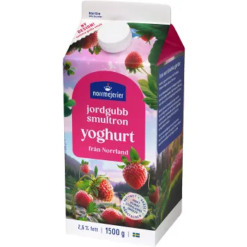 Fruktyoghurt Jordgubb Smultron 2.6% 1500g Norrmejerier.