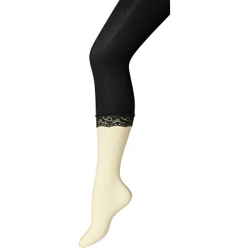 Leggings 50D med spets svart 146/152 mywear.