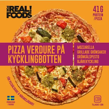 Pizza Verdure På Kycklingbotten Fryst 275g For Real! Foods.