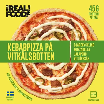 Kebabpizza På Vitkålsbotten Fryst 320g For Real! Foods.