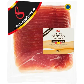 Jamón Serranoskinka 250g ICA.