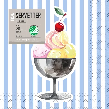 Servett 33cm Ice Cream Coupe 20-p ICA.