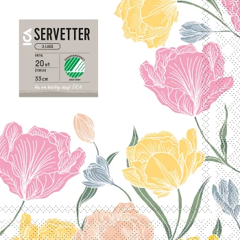 Servett 33cm Tulip 20-p ICA.