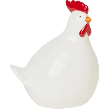 Höna vit keramik 9,6 cm.