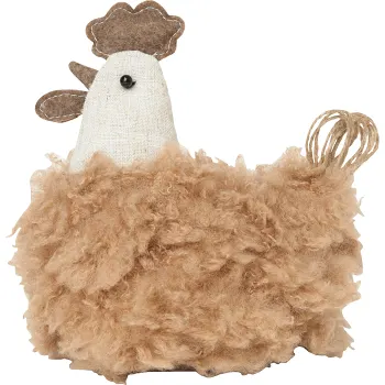 Höna textil brun 18cm Festive.