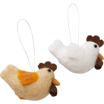 Hänge tupp ull 5cm 2p Festive.