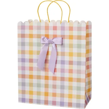 Presentpåse Bow flerfärgad 26x31 cm.
