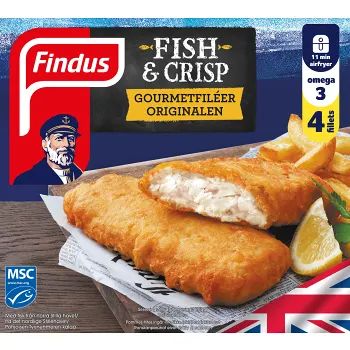 Fish &amp; crisp gourmetfiléer 480g Findus.
