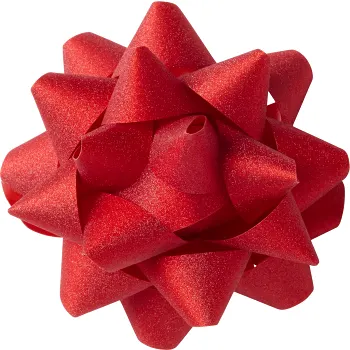 Presentrosett XL röd glitter 1-p.