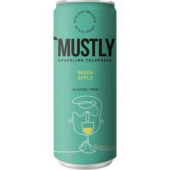 Kolsyrad Äpplemust Green Apple 33cl Mustly.