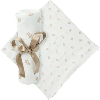 Babyfilt nalle 100x100cm mywear.