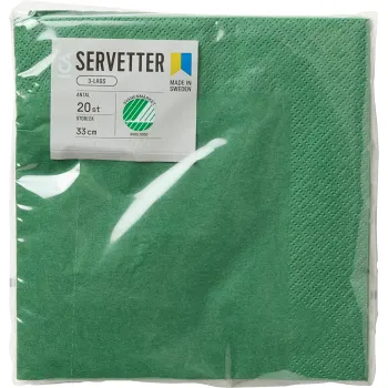 Servett 33cm Mörkgrön 20-p ICA.