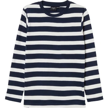 Långärmad T-shirt marinblå/vit 86/92 mywear.