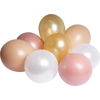 Ballong guld/rosa mix 8-p Happy Party.