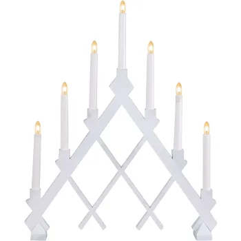 Elljusstake Rut Vit 7 ljus Star Trading.