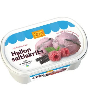 Gräddglass Hallon &amp; saltlakrits 500ml Triumf Glass.
