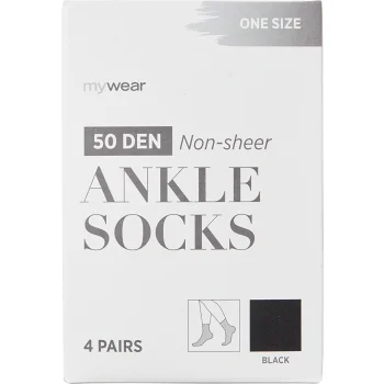 Ankelsocka 4p 50D svart onesize mywear.